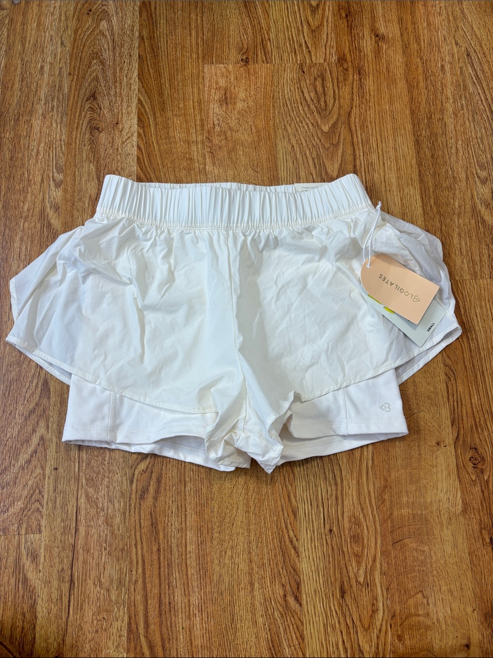 Ruffle Layered Athletic Shorts in White